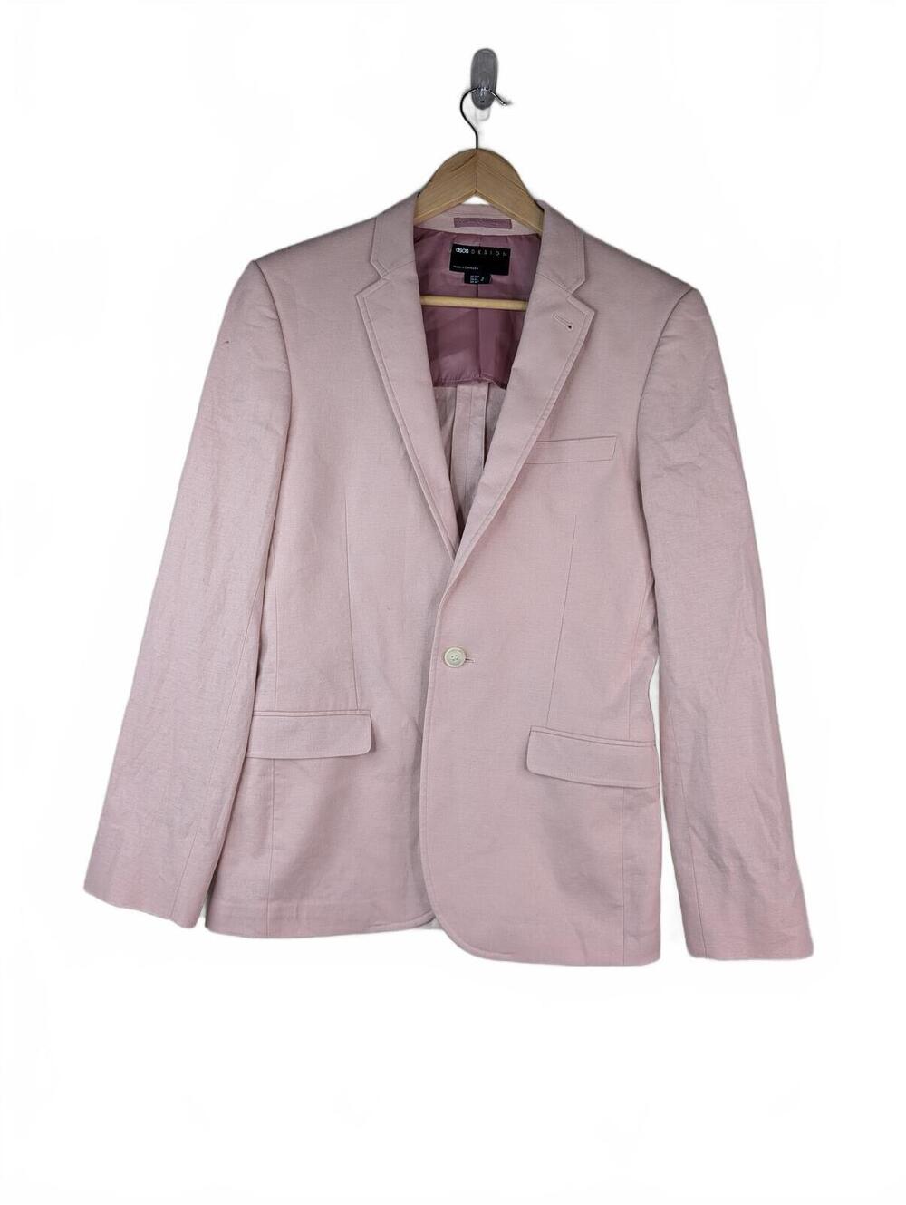 ASOS Design Pink Linen-Blend Blazer Size‎ US 36-US Size 12